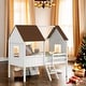 preview thumbnail 2 of 43, Twin Size Multi-Functional Children's House Bed With Roof And Two Side Windows