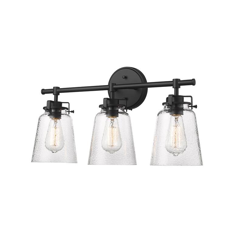 Millennium Lighting Amberose Vanity Light with Hammered Glass Shades