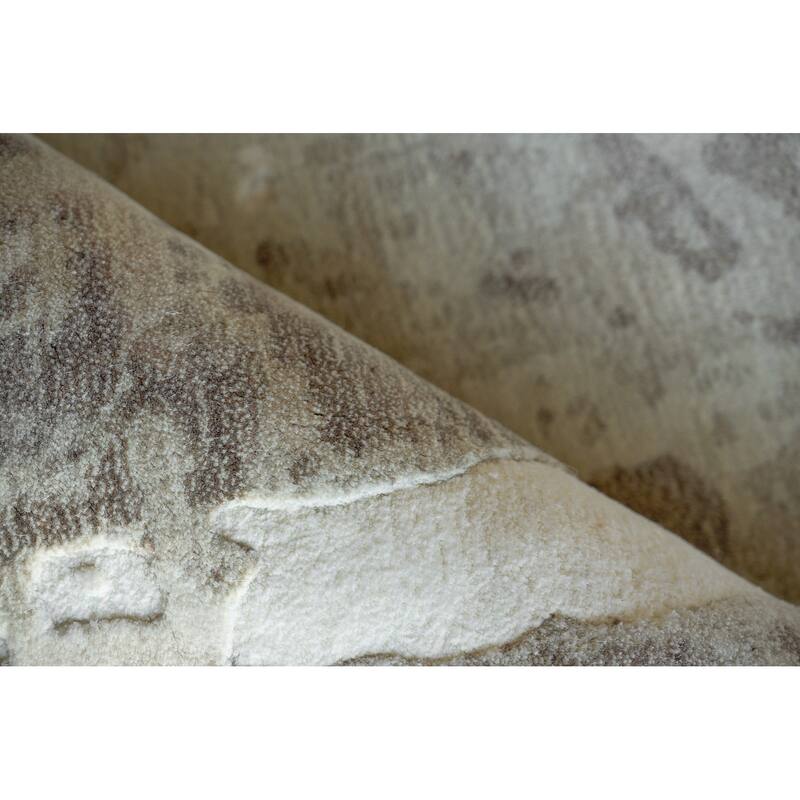 Papyrus Beige Wool/Bamboo Silk handloomed Area Rug