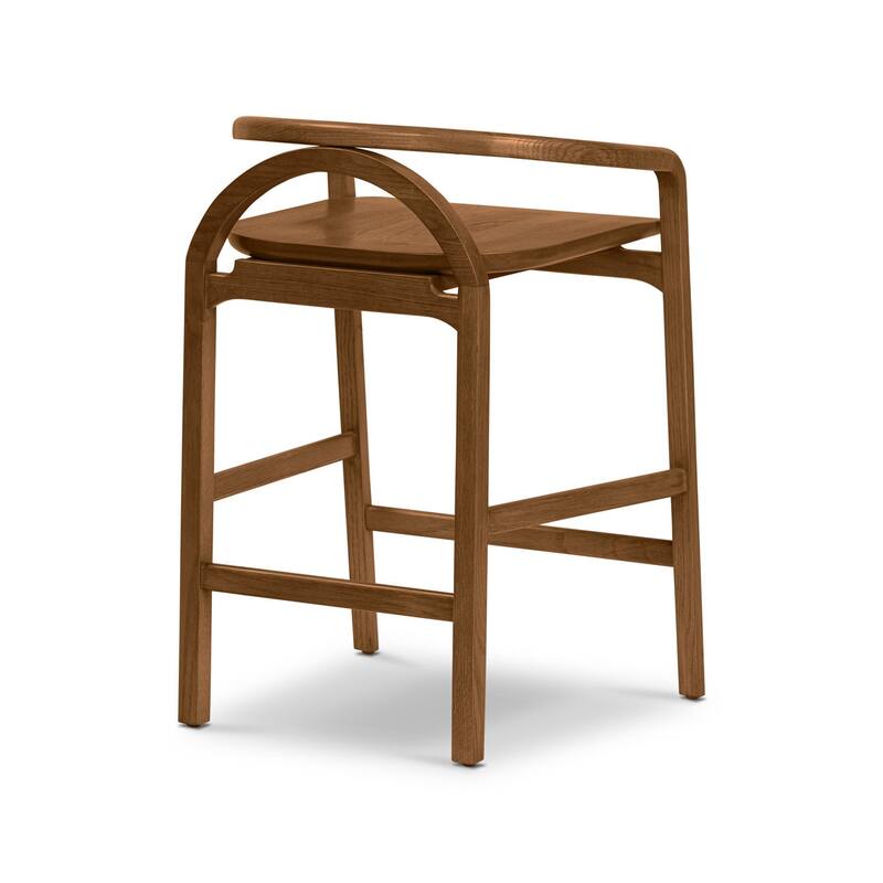 Poly & Bark Yokohama Counter Stool in Black - Solid Oak Wood