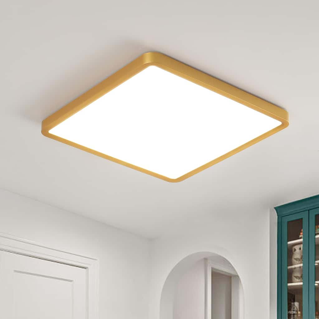 36 Watts Square Ultra-thin Selectable LED Flush Mount Ceiling Light for Dining Room Living Room Bedroom Kitchen - 11.81