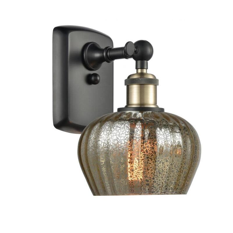 Innovations Lighting Fenton 11" Tall Bathroom Sconce - Black Antique Brass / Mercury