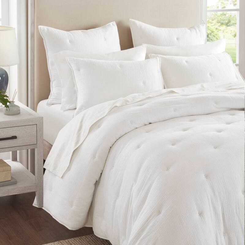 Harbor House Breeze Cotton Gauze Embroidered Quilt Set