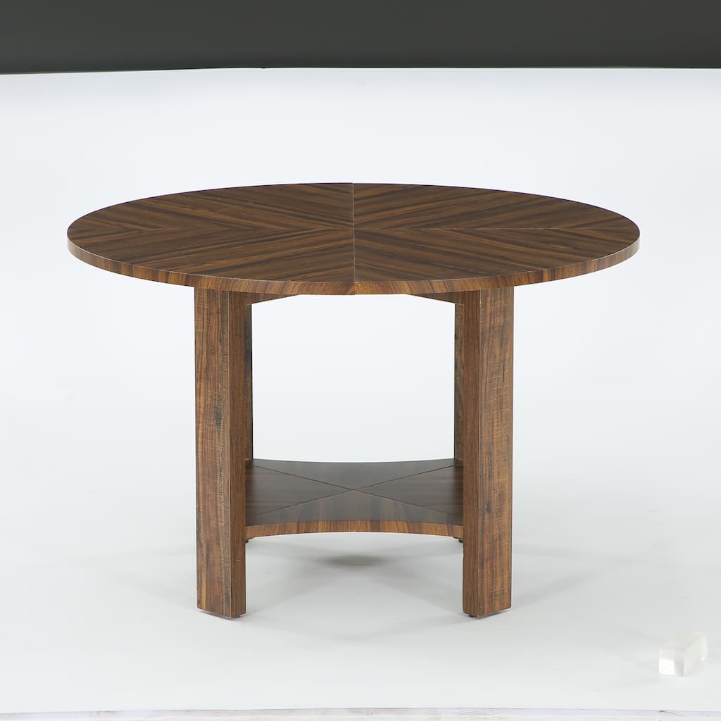 47-Inch Round Conference Table for 4-6 People with Storage Shelf - 47.24" L x 47.24" W x 29.53" H