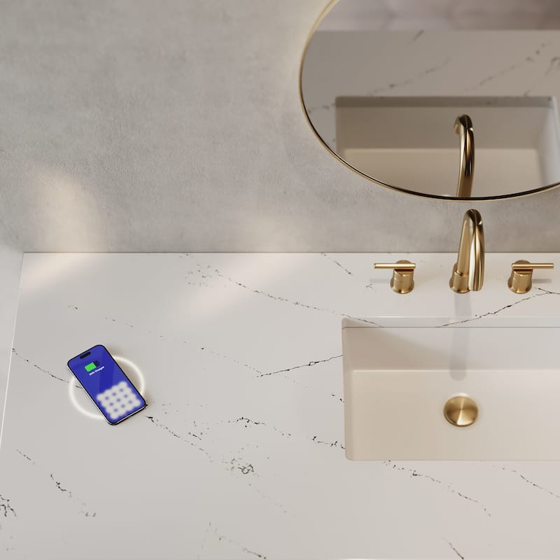 James Martin Vanities 670-V60S-FENC Amberly 60" Wall Mounted or Free