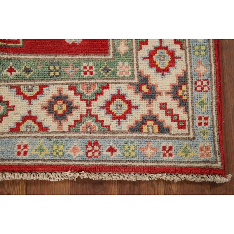 Traditional Red Kazak Foyer Rug Handmade Wool Carpet - 2'10" x 3'9"