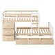 preview thumbnail 13 of 13, Natural Twin over Twin Size Pine Wood Loft Bunk Bed with Drawers and Ladder for Bedroom
