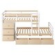 preview thumbnail 28 of 28, Twin over Twin Size Pine Wood Loft Bunk Bed with Drawers and Ladder for Bedroom