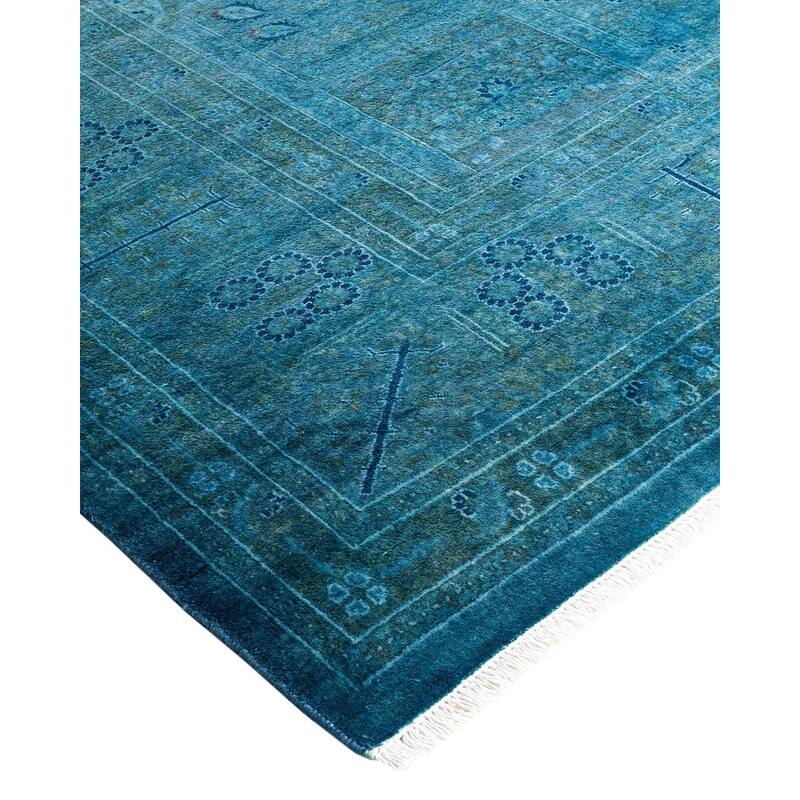 Fine Vibrance One-of-a-Kind Hand-Knotted Area Rug - Blue, 8' 1" x 8' 3" - 8' 1" x 8' 3"