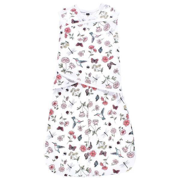 slide 1 of 1, Hudson Baby Infant Girl Convertible Swaddle Sleep Sack, Hummingbird Garden 0-3 Months - Hummingbird Garden