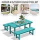 preview thumbnail 32 of 58, 3-Piece HDPE Outdoor Dining Set with Umbrella Hole Table and Two 2-Person Benches