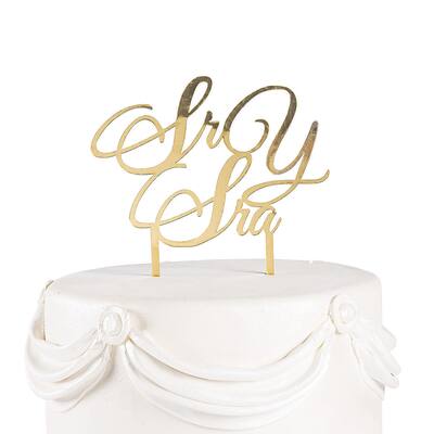 Sr Y Sra Cake Topper, Wedding, Home Decor, Wedding & Bridal, 1 Piece - 7 1/4" x 7 1/2"