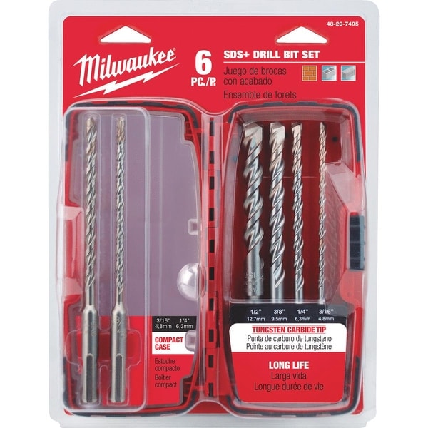 Shop Milwaukee 6Pc Sds+ Drill Bit Set Overstock 12280622
