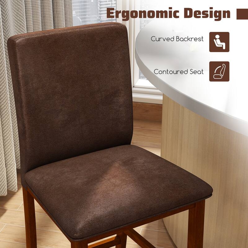 Gymax 26 Inch Counter Barstools Set of 2 w/Upholstered Seat & Backrest