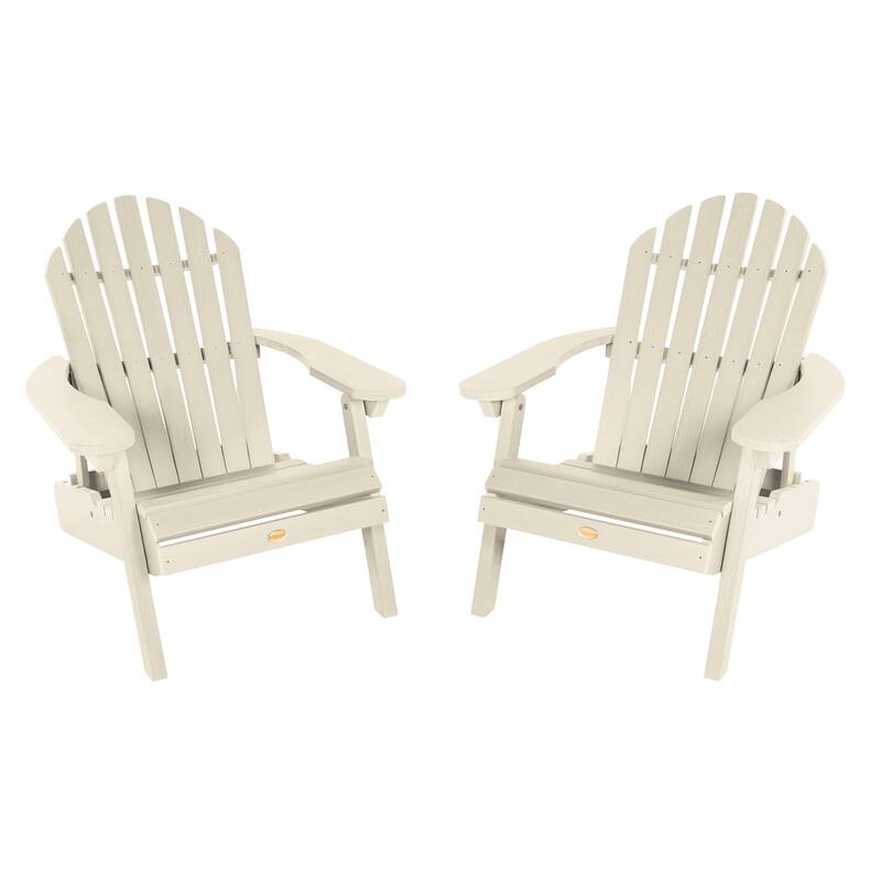 Highwood Hamilton Reclining Adirondack Chairs (Set of 2) - Whitewash
