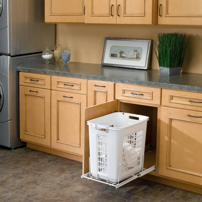 Rev-A-Shelf 20'' Pullout Wire Basket Clothes Hamper, Chrome, HRV-1520 S CR - 1 Pack