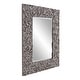 preview thumbnail 5 of 8, Allan Andrews Gray Rectangular Wall Mirror with Wood Block Mosaic Frame - 48"H x 36"W