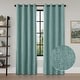 preview thumbnail 6 of 90, Linen Texture 100% Blackout Grommet Curtain Pair(2 panels) 52"Wx108"L - Heather Teal