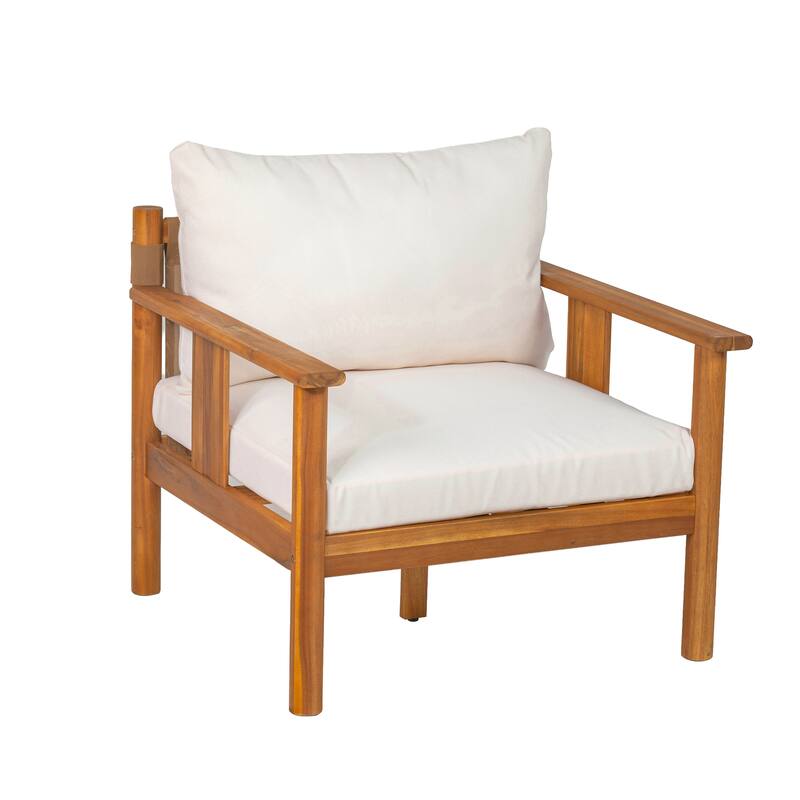 Christopher Knight Home - 33.75" Acacia Wood Outdoor Patio Club Chair ( Set of 2 )