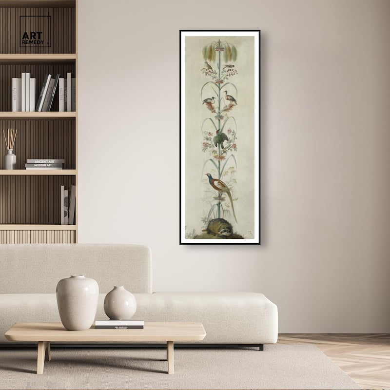 Birds and Flowers Panoramic Canvas by Art Remedy