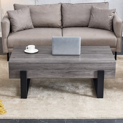 Black and Grey texture sticker MDF Coffee Table