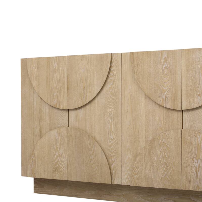 4-Door Storage Sideboard with Adjustable Shelves - Natural