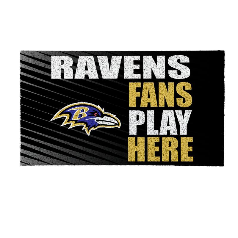 28 in. x 16 in. Baltimore Ravens "Fans Play Here" PVC Door Mat