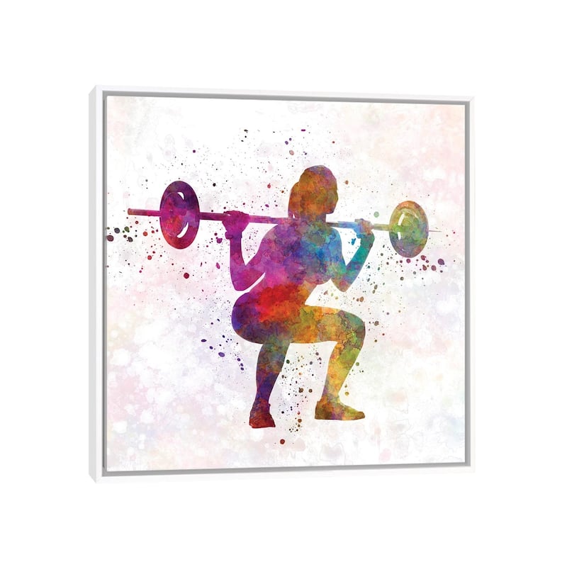iCanvas "Body Buiding Woman" by Paul Rommer Framed Canvas Print - White - 26x26