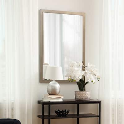 Frame My Mirror Antique Satin Nickel Framed Wall Mirror, Meade Design
