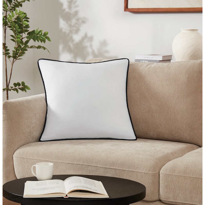Brooklyn Loom Solid Contrast Piped Decorative Pillow