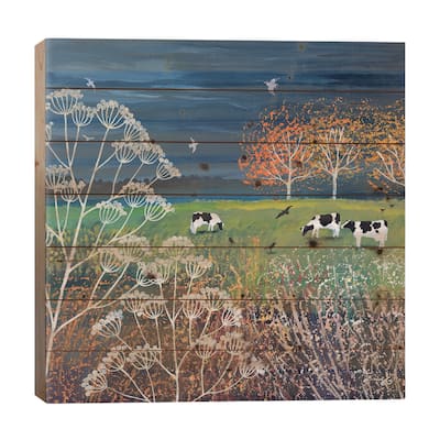 Storm On The Horizon Print On Wood by Jo Grundy - Multi-Color