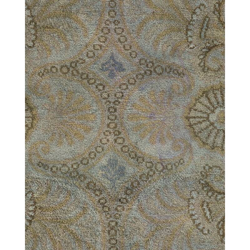 Overton Hand Knotted Wool Vintage Inspired Modern Contemporary Overdyed Gray Area Rug - 6' 1" x 9' 0"