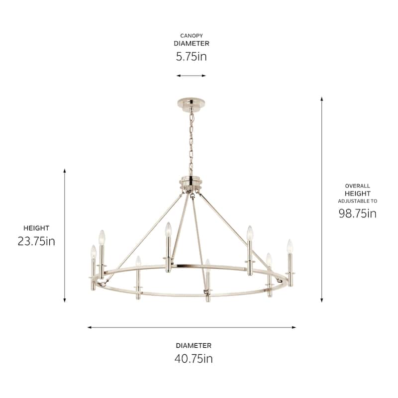 Kichler Lighting Carrick 40.75 in. 8-Light Chandelier