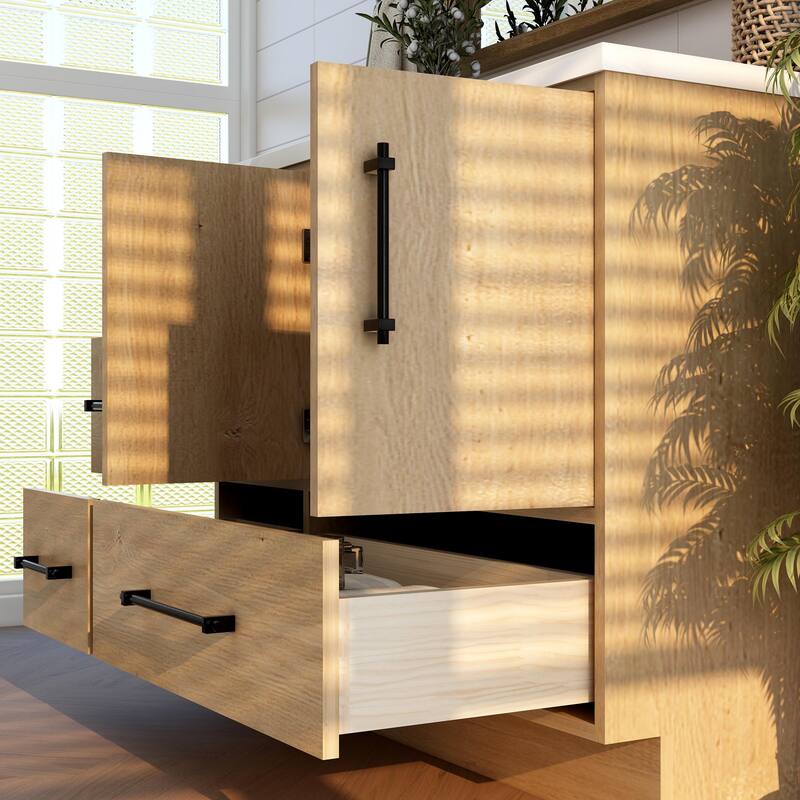 Victoria 42'' Left Drawer Freestanding Vanity with Reinforced Acrylic Sink - 41.5
