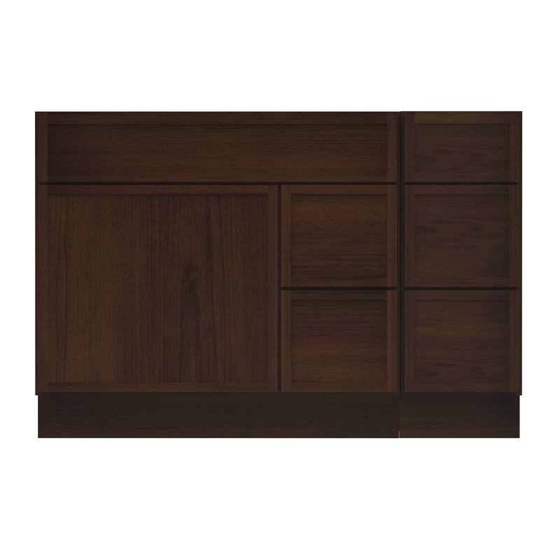 Vanity Art 48" Birch Freestanding Bathroom Vanity Cabinet without Top