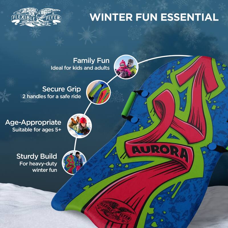Flexible Flyer Aurora 36 Inch 1 Person Foam Slider Snow Sled for Kids and Adults - 2.3