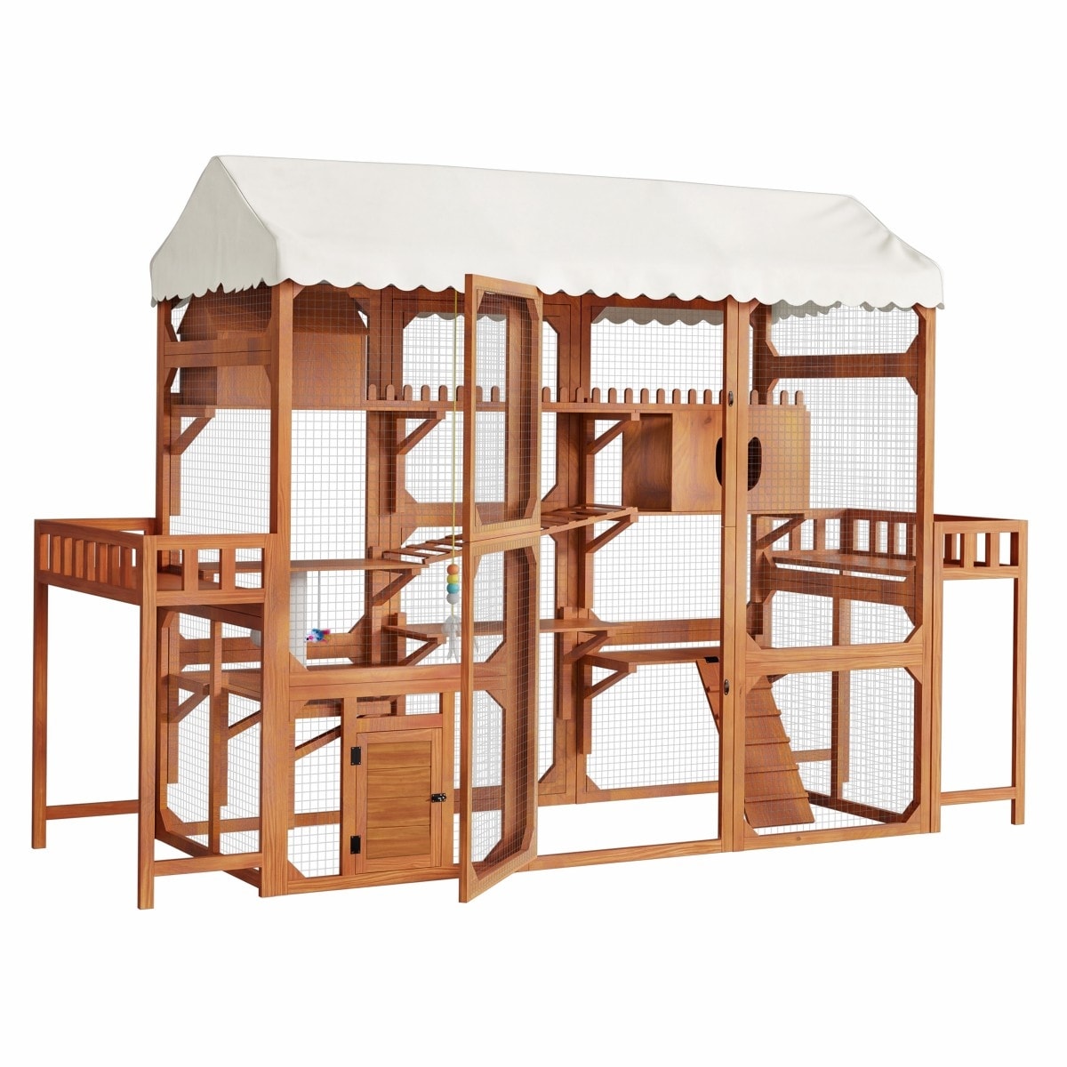 107-in Weatherproof Roof Pine Metal Outdoor Catio Enclosure