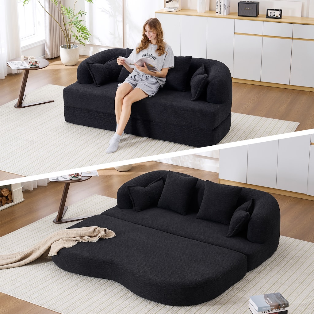 2-in-1 Foldable Sofa Bed,70 Inch Folding Boneless Couch