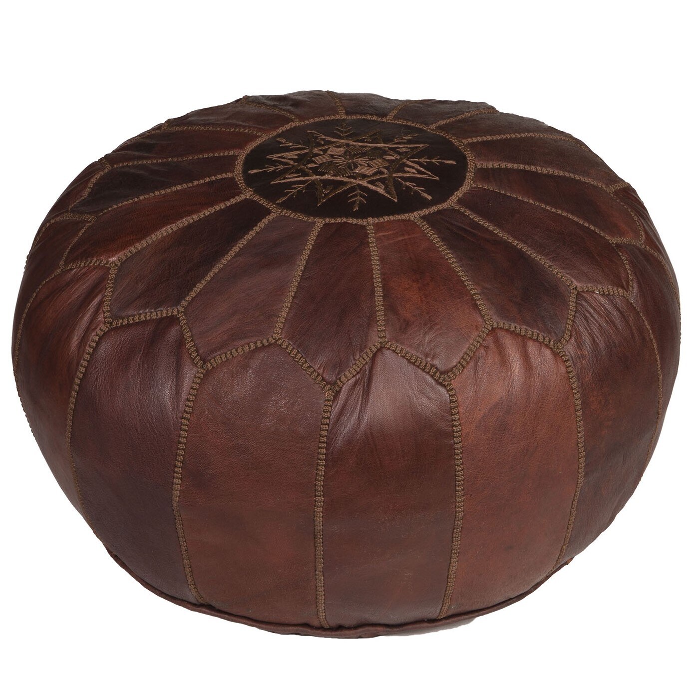 Red Authentic MOROCCAN POUF Leather Pouf Ottoman Pouffe footst 