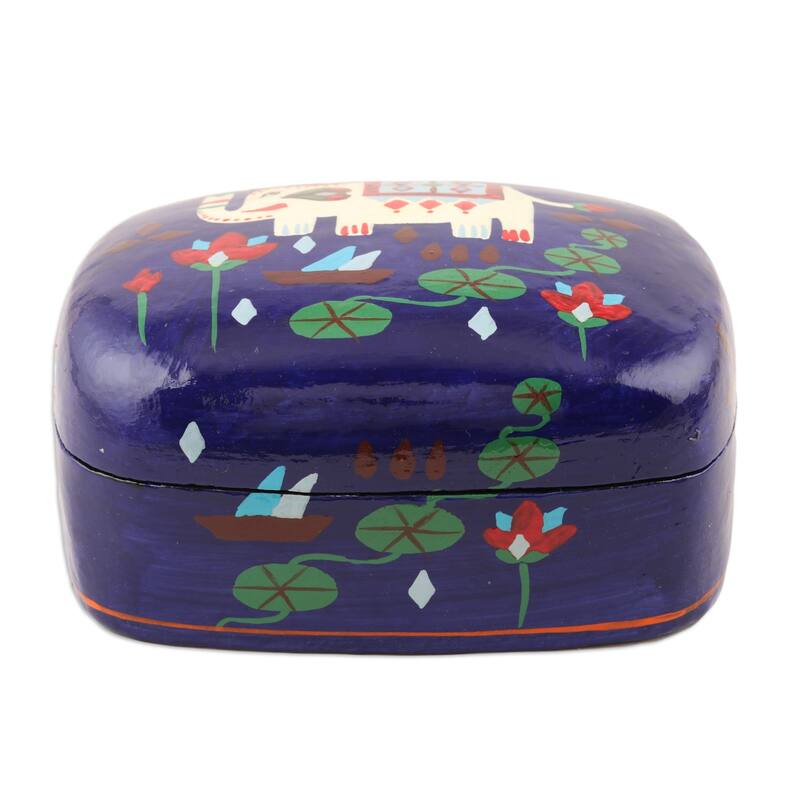 Novica Handmade Midnight Tale Decorative Papier Mache Box