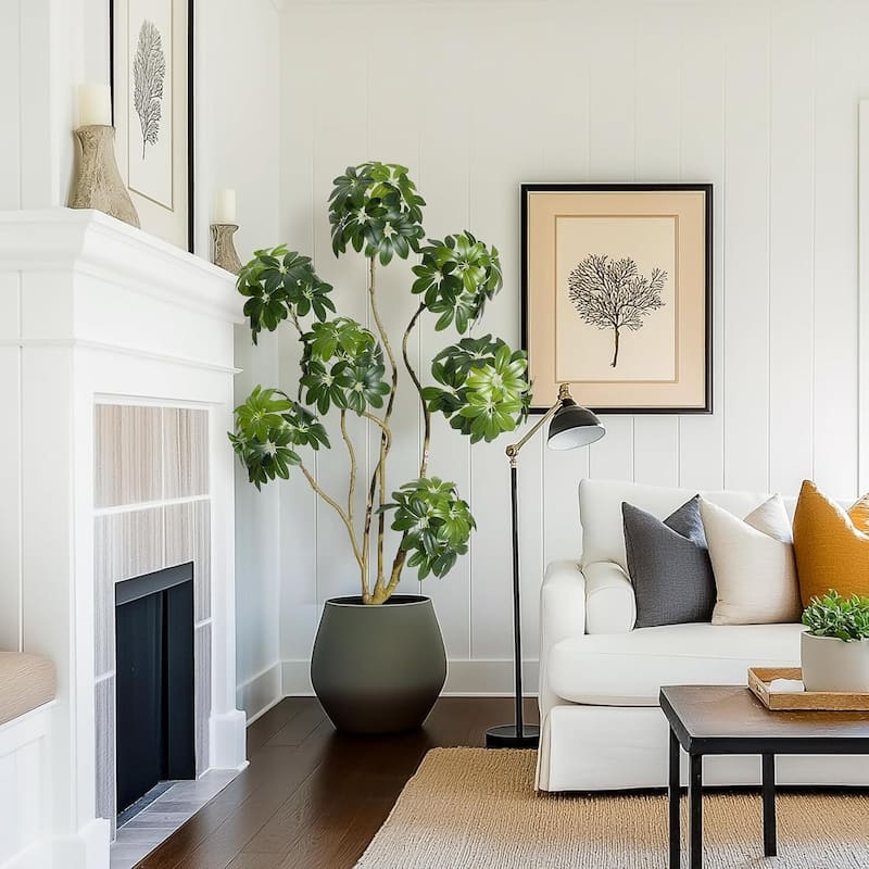 Artificial Umbrella Schefflera Tree, Fake Plant for Home Decor