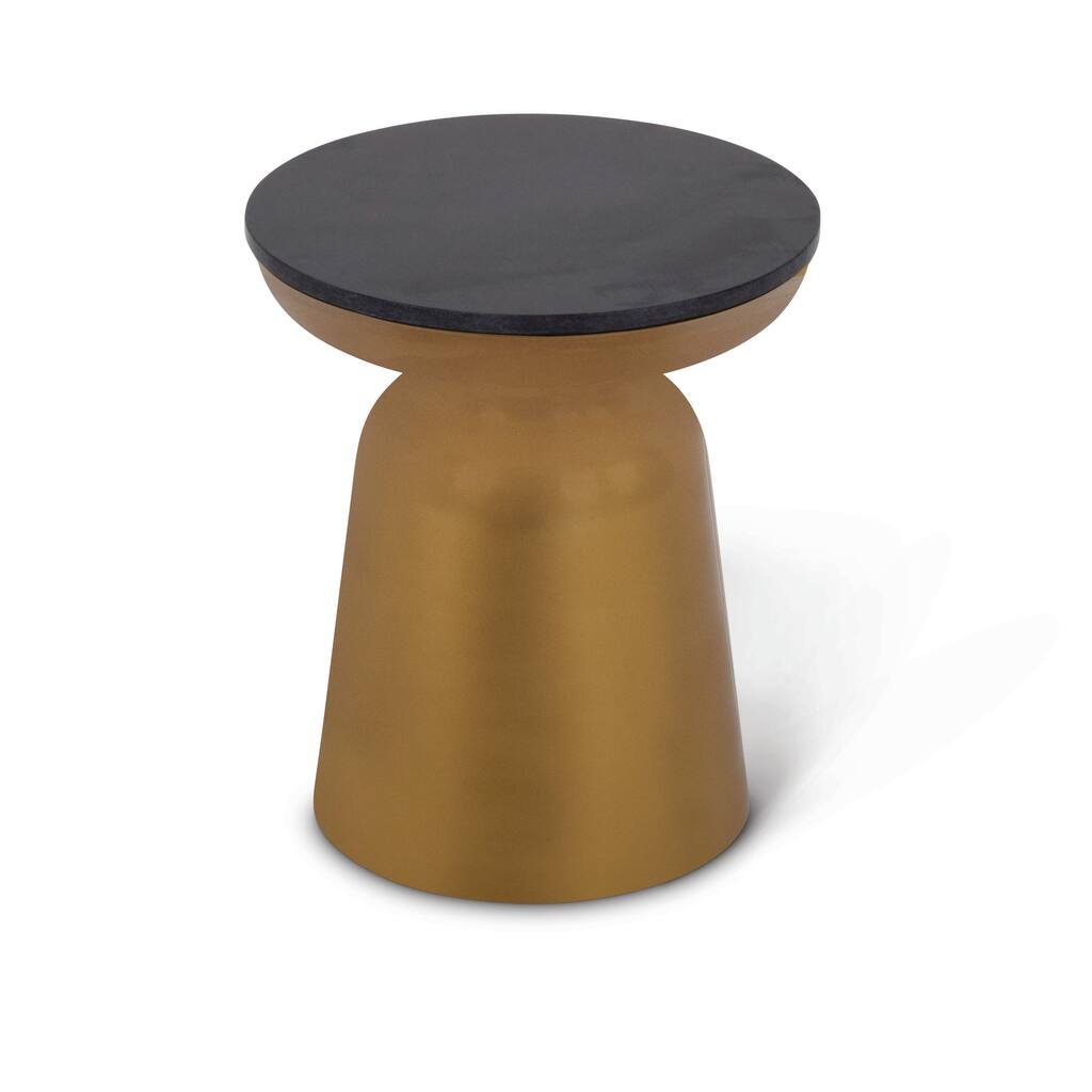 Steve Silver Jatani Brass/ Granite Round Side Table