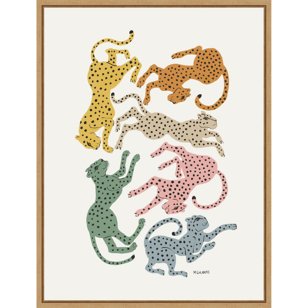 Colorful Cheetahs by Megan Galante Framed Canvas Wall Art