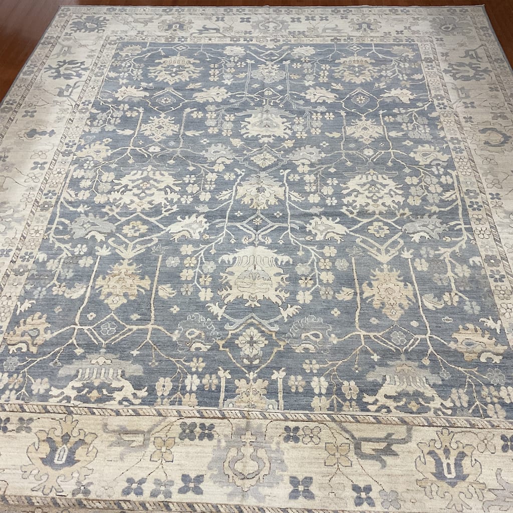 HERAT ORIENTAL Handmade Vegetable Dye Oushak Wool Rug - 13'2" x 19'2"