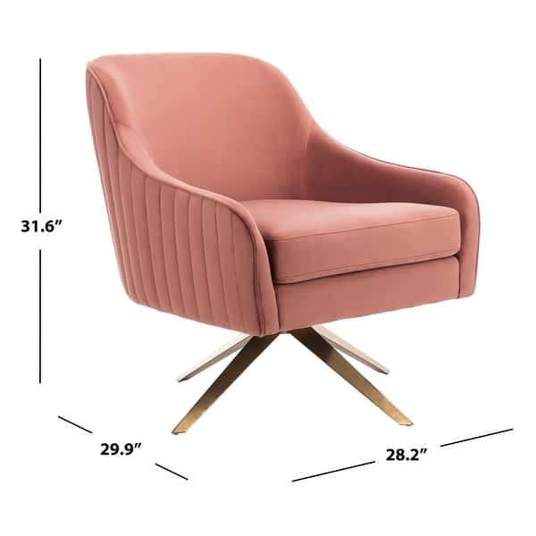 dimension image slide 2 of 3, SAFAVIEH Couture Leyla Channeled Velvet Accent Chair - 28.2"x29.9"x31.6"