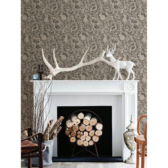 NuWallpaper Charcoal Terrene Peel & Stick Wallpaper