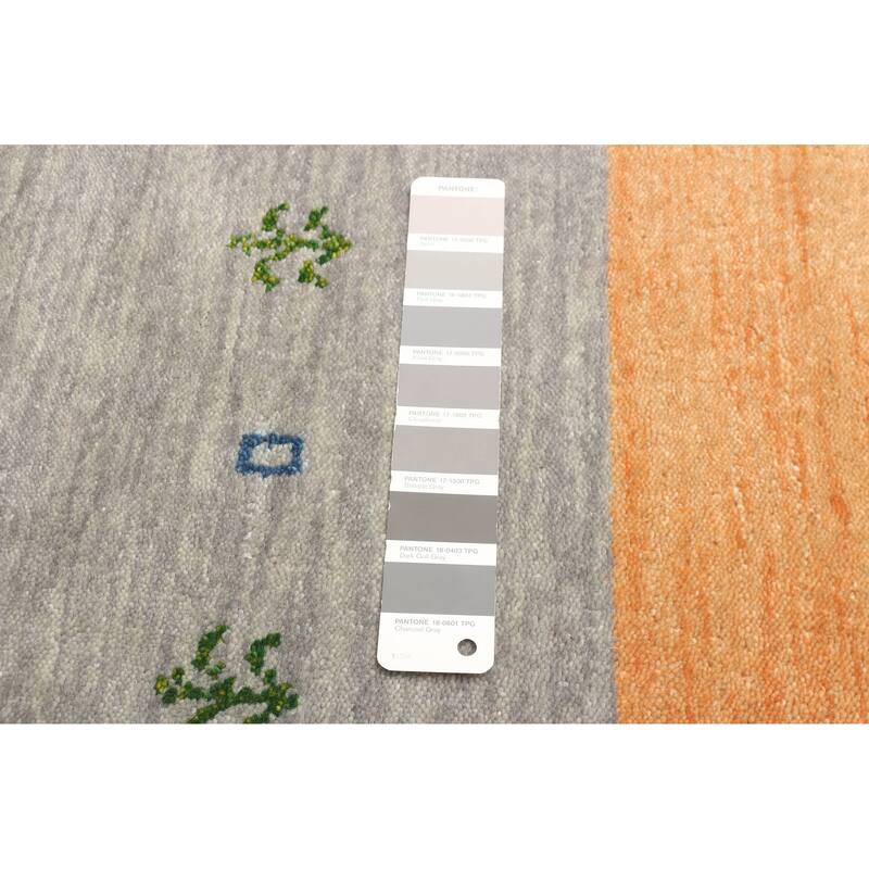 ECARPETGALLERY Hand Loomed Kashkuli Gabbeh Grey Wool Rug - 2'7 x 9'8