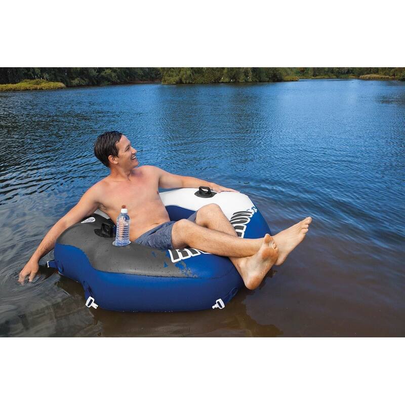 Intex River Run Inflatable Lounge Tube, 4 Pack & Inflatable Cooler Float, 2 Pack - 4 Tubes 2 Coolers