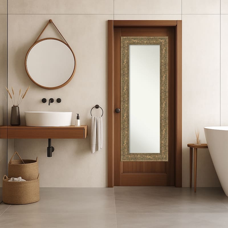 Luxe Non-Beveled Framed Full-Length On the Door Mirror