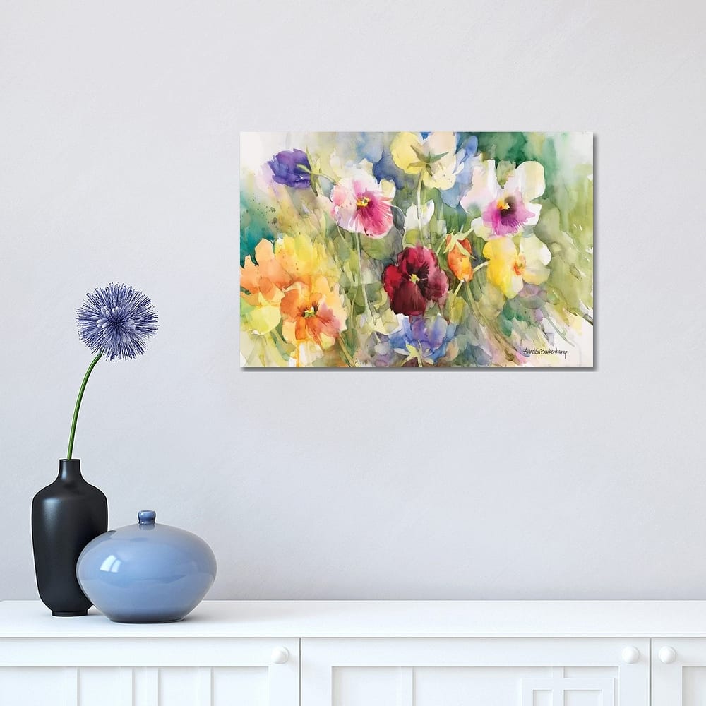 iCanvas "Pansies Posing" by Annelein Beukenkamp Canvas Print
